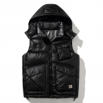 Moodne s&uuml;gis-talvine meeste udusulgedest vest Must Veekindel Varrukateta Joped Kapuutsiga Vabaaja Vintage Paks Soe &Uuml;ler&otilde;ivad M must