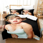 3D Marilyn Monroe Kogu Hooaja Tekikott Voodipesu Tekikomplektid Pehme Tepitud Kate ja Padjap&uuml;&uuml;rid &Uuml;hekohaline/Kahekohaline/Queen/King 135x200cm 2pcs