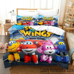 3D Prindi Super Multikakujulised Tiivad Voodipesu Komplekt Poistele T&uuml;drukutele Twin Queen King Suurus Tekikott Padjap&uuml;&uuml;r Voodi poisid T&auml;iskasvanud AU Single 140x210cm