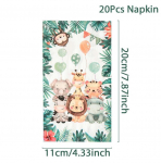 20 tk Jungle Animal salvr&auml;tikud S&uuml;nnip&auml;evapeo tarvikud Loomade tr&uuml;kised ristk&uuml;likukujulised koe Safari Baby Shower S&uuml;nnip&auml;evapeo kaunistus