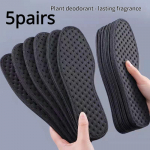 5 paari bambusest s&ouml;est antibakteriaalsed sisetallad jalatsitele Taimdeodorant Jooksmine Spordisisetald Jalad paksendatud l&ouml;&ouml;ke neelav jalatsitald 35(5 Pairs) must