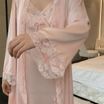 Seksikas &otilde;lapaeltega &ouml;&ouml;s&auml;rk 2 tk intiimne pesu pruudi pulmahommikumantel valge pikk hommikumantli komplekt elegantne kodukleit daami pitsist kimono hommikumantel XL gray