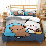 Armas Bubu Dudu Multikakaru Panda Tekikott kawaii Voodipesukomplektid Pehme Tekikate ja Padjap&uuml;&uuml;rid &Uuml;he-Kahekohaline-Queen-King Laps EU Twin 135x200cm