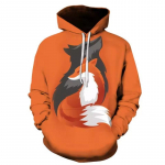 Animal Fox kapuutsiga meeste naiste mood, 3D-prindiga dressipluus, vabaaja &uuml;lisuur pullover, hip-hop Harajuku paari t&auml;navar&otilde;ivad, kapuutsid S