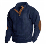 Meeste Retro 5XL Sametist P&uuml;stkrae Pullover Jakk S&auml;rk XL tumesinine