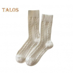 1 paar Unisex talvesokke &uuml;hev&auml;rvilised keskmise toruga libisemisvastased paksud hoiavad soojas keerdunud tekstuur, higi imav p&otilde;randasokid igap&auml;evaseks kandmiseks erinevatel juhtudel helehall v&auml;rv