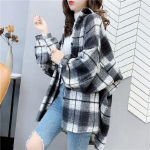 Tweed jope ruuduline s&auml;rk naiste korea versioon retro Hongkongi stiilis lahtiselt lihviva juustega naiste s&auml;rk S
