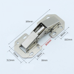 N&auml;o raam varjatud varjatud kapi ukse hinged T&auml;ielik &uuml;lekattega riistvara One Size