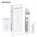 Beebi elektriline ninaaspiraator, nina imemisseade toidukvaliteediga silikoonist huulikuga, 3 imemisrežiimi ja rahustava muusikaga valge