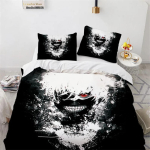 3D-prinditud Anime Tokyo Ghoul Kaneki Ken Voodipesu komplekt, Tokyo Ghoul Tekikate Voodikomplekt Tekikate Padjap&uuml;&uuml;r Tekikott king Queen 140x210cm 2pcs