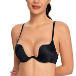 Push-up polsterdatud s&uuml;gava dekolteega rinnahoidja, lisatud muudetavad paelad, &otilde;mblusteta kaarega rinnahoidjad naistele, madala l&otilde;ikega mitmel viisil kantav rinnahoidja, aluspesu 80B must