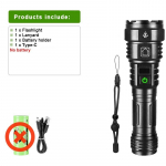 300 W LED-taskulamp k&otilde;ige v&otilde;imsam pikamaa taskulamp, 5 režiimiga v&auml;liseiklus-USB-laetav lamp kalap&uuml;&uuml;gi matkavalgusti A-No battery