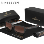 KINGSEVEN Square kerged p&auml;ikeseprillid meestele Polarized UV400 Fashion TR90 Naiste p&otilde;hjuslikud s&otilde;iduprillid pruun