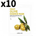 Lebelage Fruits Olive Essence Mask Pack (10 Sheets) &ndash; Nourishing & Moisturizing Face Masks