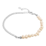 H&otilde;bedast k&auml;ev&otilde;ru looduslike barokkp&auml;rlitega, toote kaal 4,37 g (2174981) 17-20cm valge