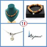 Pierres et Min&eacute;raux. Parure bijoux Bracelet Collier 20 Perles Agate crazy lace 8 mm. Chaine Taille personnalisable.