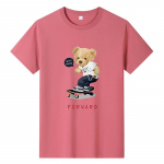 QICED Suvine l&uuml;hikeste varrukatega T-s&auml;rk Meeste O-kaelusega Trend Bottom s&auml;rk S valge