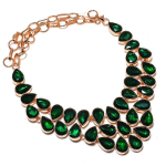 Chrome Diopside Gemstone Handmade 925 Sterling Silver Jewelry Necklace 18 s7l59