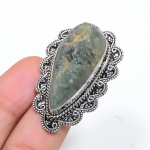 Prehnite Handmade 925 Sterling Silver Gift Jewelry Ring Size 7 k1c39