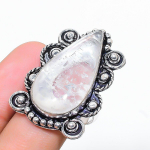 Crystal Quartz Handmade 925 Sterling Silver Jewelry Ring Size 8 w6a60