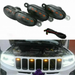 4 tk esiv&otilde;re LED-valgustusega Raptor-stiilis grill džiibile Grand Cherokee-2003-2024 kvaliteetsete ABS-plastist dekoratiivlampide jaoks CHINA
