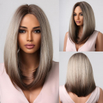 L&uuml;hikesed sirged s&uuml;nteetilised parukad naistele blondist kuni pruunini ombre Bob-parukad koos tukkidega Daily Cosplay Party kuumakindlad v&otilde;ltsjuuksed Wig-LC2010-1