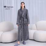 [2001 Uus] Eriti pikk paks unisex flanellist hommikumantel: S&uuml;gis/Talv, XL Korallfliisist Hommikumantel Extra Large