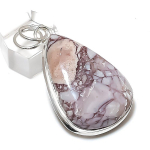 Natural Silver Leaf Jasper 925 Sterling Silver Jewelry Pendant 2.17 y0l23