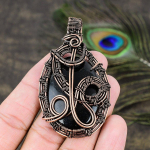Obsidian Eye Handmade Copper Wire Wrap Jewelry Pendant 2.80 w5v60
