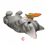 Veekindel P&auml;ikesepaneeliga Seisev Kass Liblikaga Vaigust Kuju Kaunistused Kassi Skulptuur K&auml;sit&ouml;&ouml; V&auml;lis&otilde;ue Aia Kaunistus Figuur C