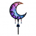 Kuu aiaposti metallist poolkuu kujundusega vai sinise ja lilla kuukaunistusega lillepeenra &otilde;uekunsti aias&otilde;prade kingitus A