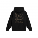 Li Ning Spordielustiili seeria L&otilde;tv l&otilde;ige Kapuutsiga Ameerika prindiga kiri Vabaaja fliisist dressipluus Unisex dressipluus Must AWDU923-4 S