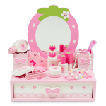Mother Garden Tualettlaud M&auml;nguasi Metsmaasikas Cutie Strawberry Tualettlaud 10 Tarvikut Puidust Tualettlaud Teeselda M&auml;ngukomplekt Teeselda M&auml;ngida Lapsed Lapsed 4 pink