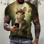 Meeste 3D loomade hiireprindiga T-s&auml;rk suvine mood vaba&otilde;husport fitness &uuml;markaelus l&uuml;hikeste varrukatega meeste s&auml;rk riided XXS