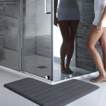 L-kujuline triibuline flanellist vannitoa jalamatt t&auml;isnurga du&scaron;iruumi imav p&otilde;randamatt tualeti libisemisvastane matt 4sets black