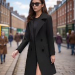 Trendikas naiste v&auml;lir&otilde;ivad pikkade varrukatega &uuml;lipehme naiste villane mantel Slim Fit Belt Trench mantel XXXXL must