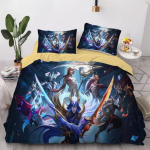 League of Legends mikrokiud voodipesukomplekt Laste sulet&auml;idisega tekikate Teismelise T&auml;iskasvanu M&auml;ngumustriga Komplekt Toa Kaunistus 3 osa 240x220cm