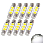 T6.3x28mm LED 3SMD 5050 Sobib 28mm/29mm Valge/Valge Meigipeegli Valgusti/Salongivalgusti/Lugemislamp/Laevalgusti, 10 tk 28mm/29mm valge
