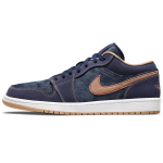Air Jordan 1 Low SE Denim Meeste Tennised Sinine Kesk&ouml;&ouml;-Tumesinine Musliin DH1259-400 40.5