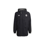 Adidas Real Madrid Jalgpalli Seeria Kapuutsiga Jakk Meeste &Uuml;ler&otilde;ivad Must GR4275 M