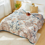 Puuvillane gaasist tekk - Neljakihiline &uuml;hekohaline/kahekohaline pehme tekk, suvine konditsioneeritekk 150x200 cm