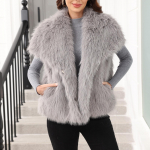 Women's Fashion waistcoat Sleeveless Lapel Coat XL