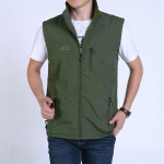 Vestid, meeste &otilde;huke vabaaja vest, meeste vest, palju taskuid, suvine t&otilde;mblukk, tavaline meeste vest XXXXXL armee roheline v&auml;rv