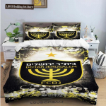 Beitar Jerusalem FC Kogu hooaja kaheinimese voodipesukomplekt 3-osaline tekikomplekt Vooditekk Voodilina Kahekohaline Kuninglik Tekikate Kodutekstiil EU single(135x200cm)