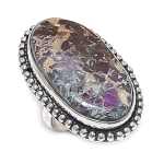 Natural Ruby Fuchsite Gemstone 925 Sterling Silver Jewelry Ring Size 6 r1g55