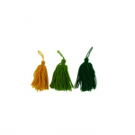 Pompon houppe en laine Camaieu vert 8cm 3 pi&egrave;ces