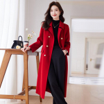 Trouman Women's Long Wool Blend Overcoat XL