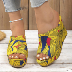 Moodsad V&auml;rvilised Grafitiga Naiste Kiilud Suvised Avatud Varbastega Platvormkingad Naiste Moodsad Paksude Taldadega Rannakingad Zapatos De Mujer 35