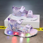 Suvised uued t&uuml;drukute My Melody printsessisandaalid Laste Kuromi takjapaeltega helendavad &otilde;pilaste rannakingad 23Inner Length14.8CM lilla