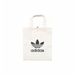 Adidas Originals Puuvillane K&auml;ekott, T&otilde;mblukuga kott, Ostukott, &Otilde;lakott Tavaline Unisex Valge Adidas BQ7569 valge